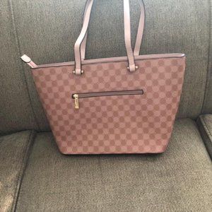 Tan/slight tint of rose Purse and Wallet - Patterned